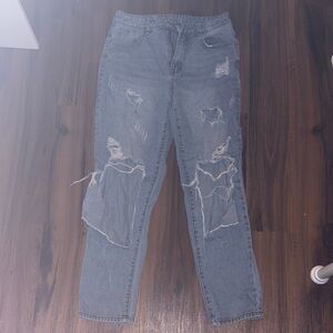 SHEIN Distressed Blue Jeans